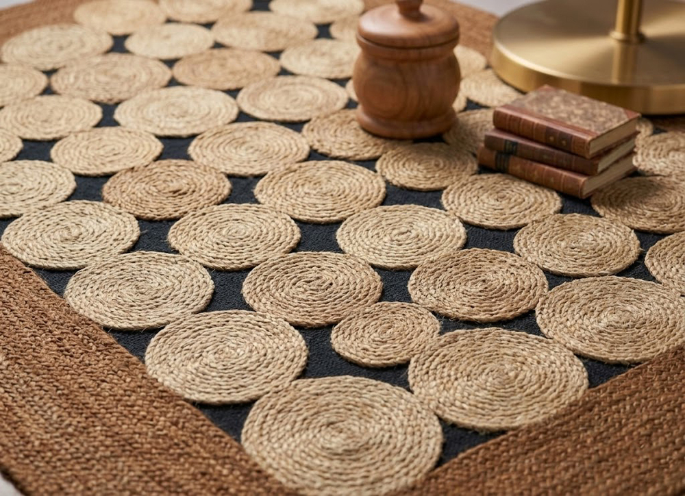 JR55 Brown Handwoven Jute Rug