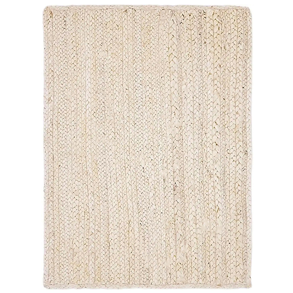 JR02 White Handmade Jute Area Rug