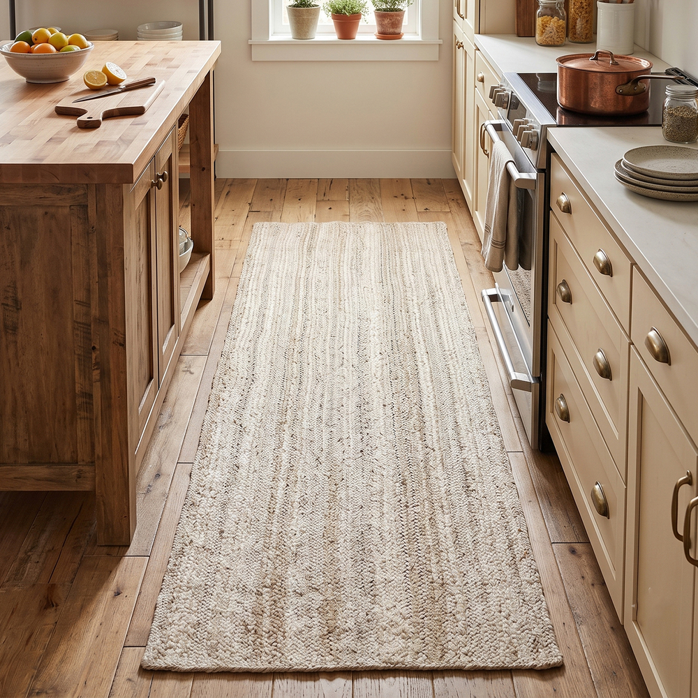 JR02 White Handmade Jute Area Rug