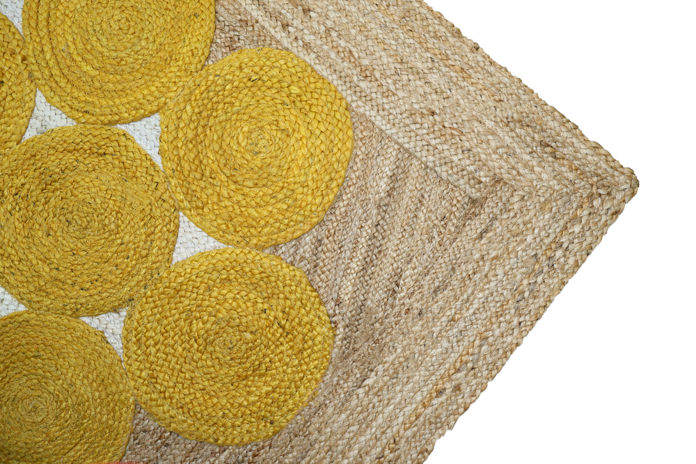 JR55F Yellow Handmade Jute Rug