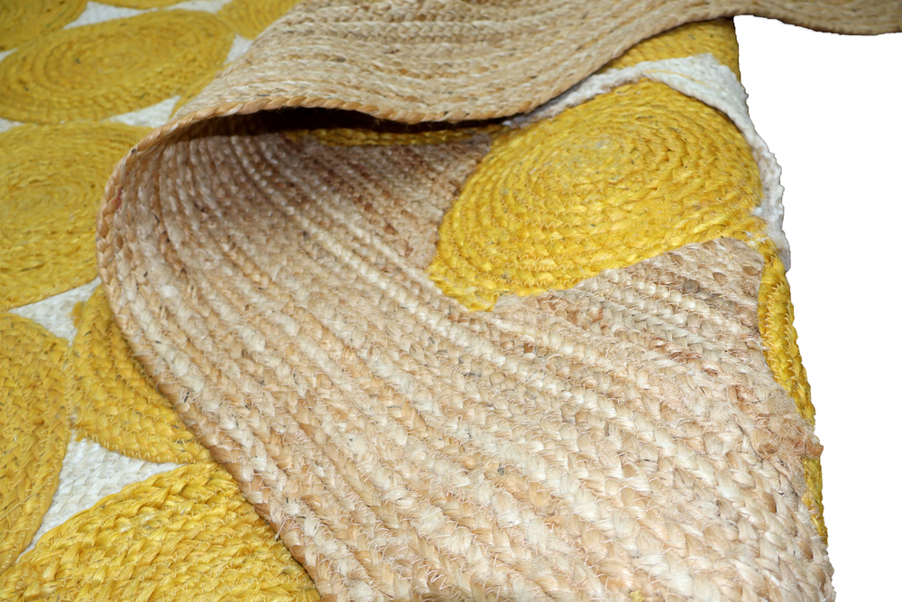 JR55F Yellow Handmade Jute Rug