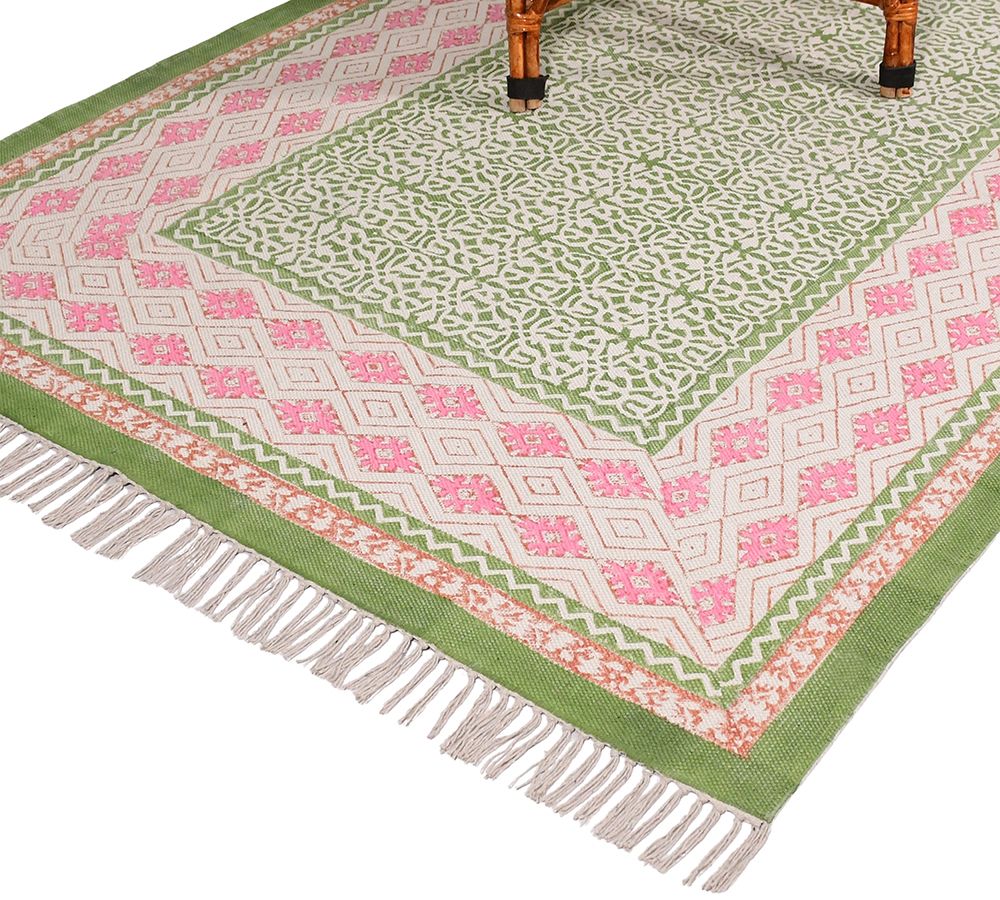 RTH11 Block Printed Cotton Rug
