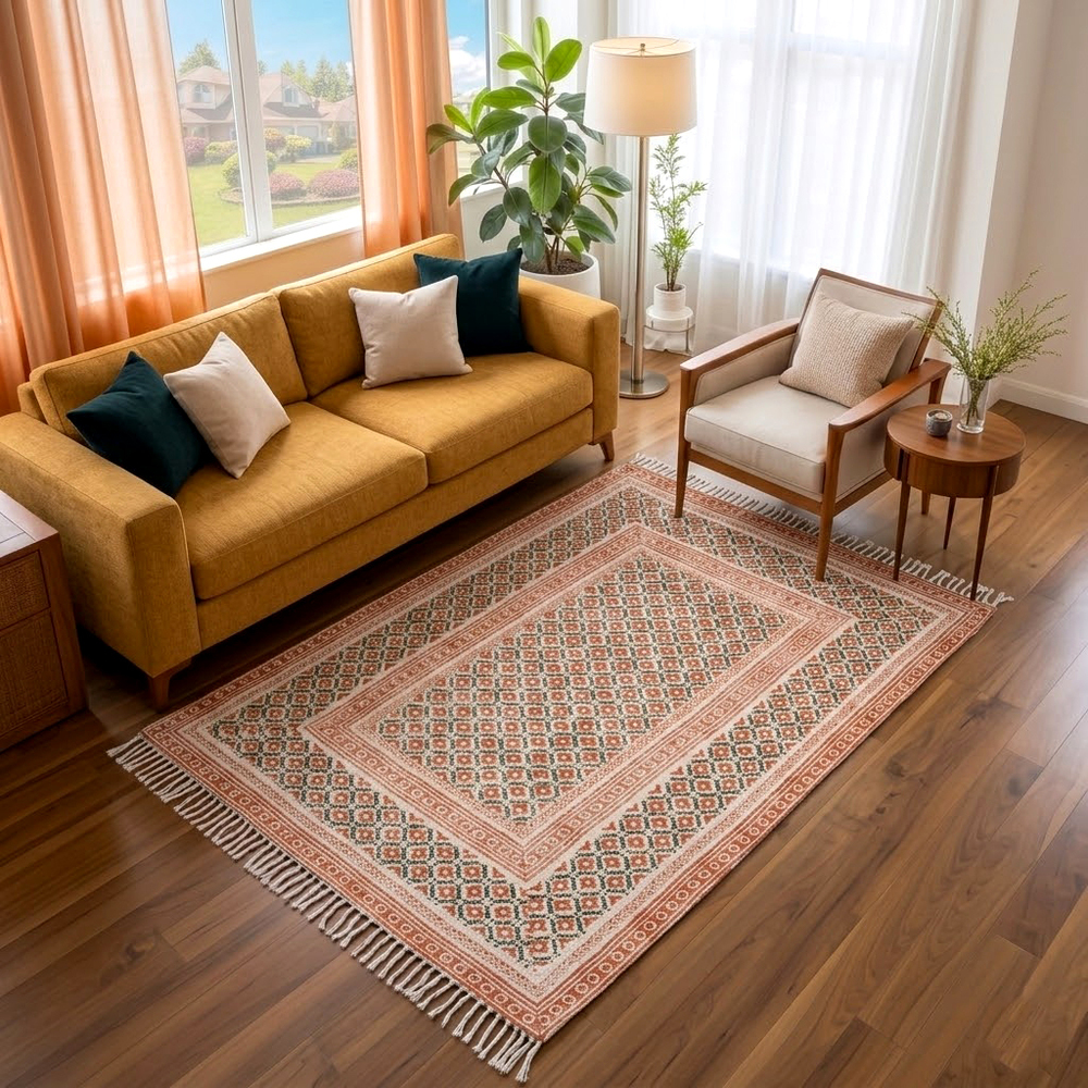 RTH06 Cotton Block Printed Rug