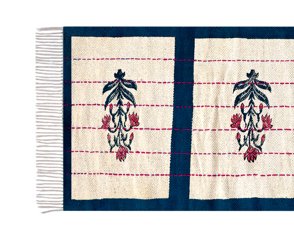 KN05 Handmade Stitched Cotton Kantha Rug