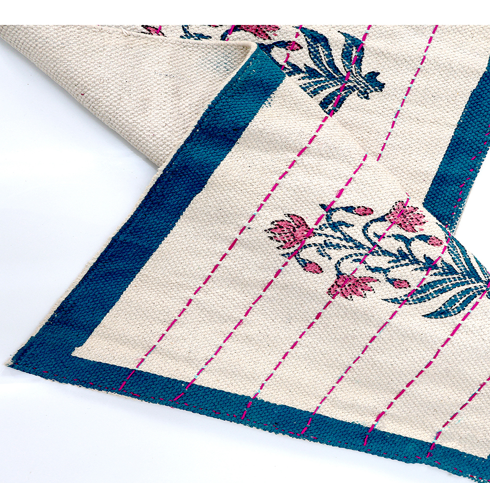 KN05 Handmade Stitched Cotton Kantha Rug