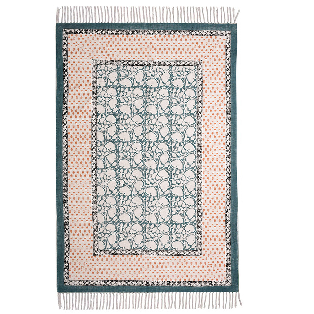 RTH08 Hand Block Printed Cotton Rug