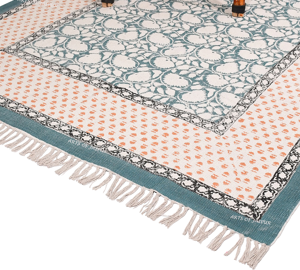RTH08 Hand Block Printed Cotton Rug