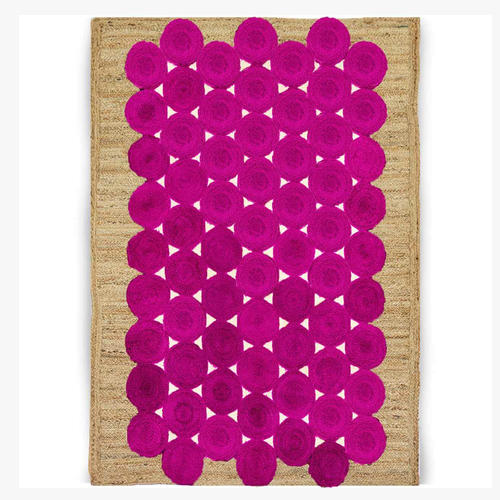 Hand Woven Pink Jute Rug
