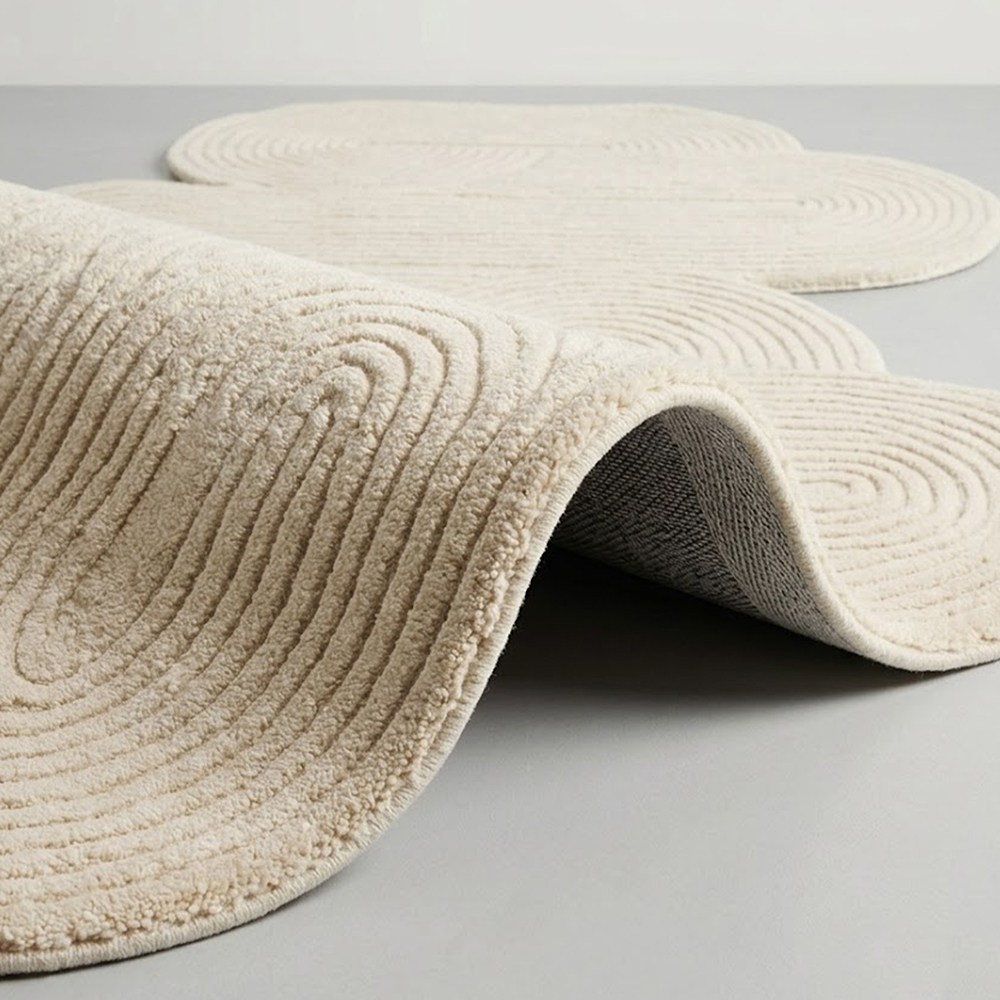 CR26 Ivory Off White Handmade Tufted Rug