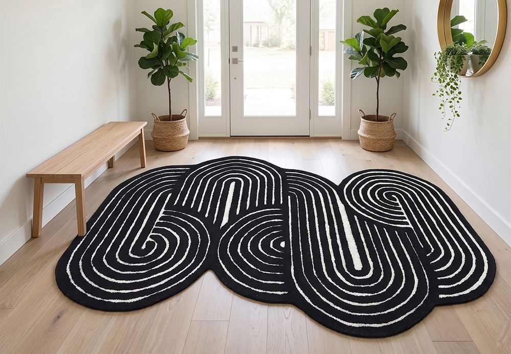 CR26 Black Handmade Tufted Rug
