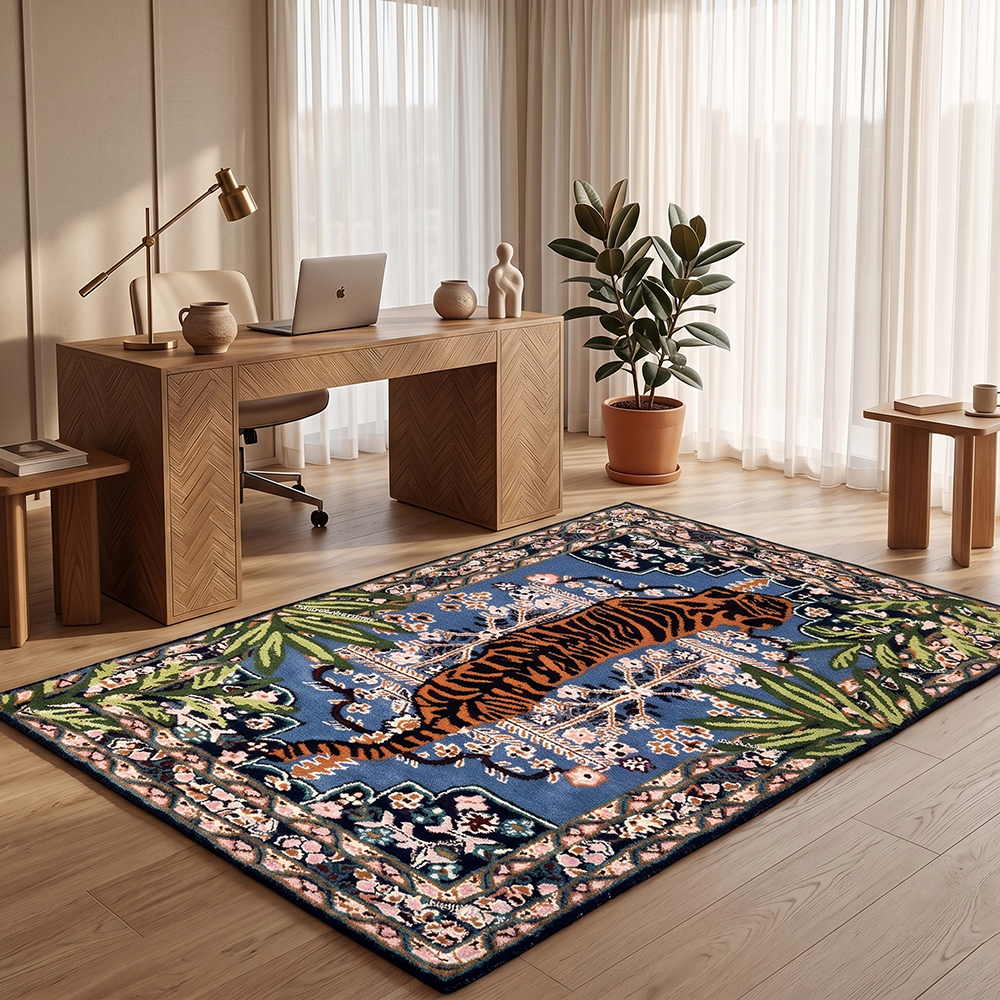 CR06 Anime Tiger Print Hand Tufted Rug