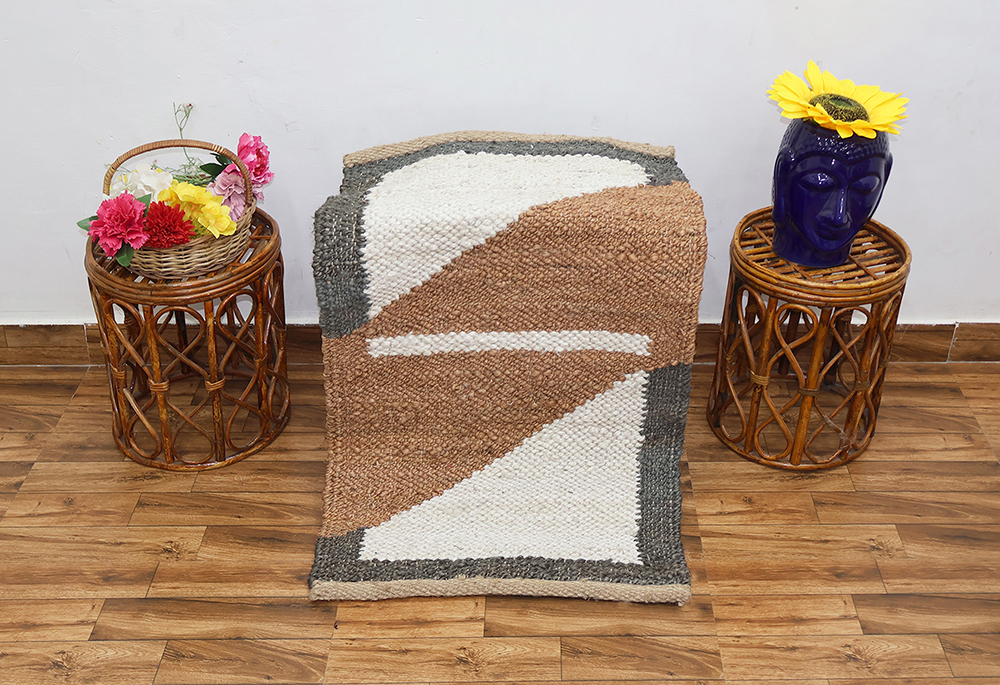 JR38A Handwoven Jute Kilim Rug