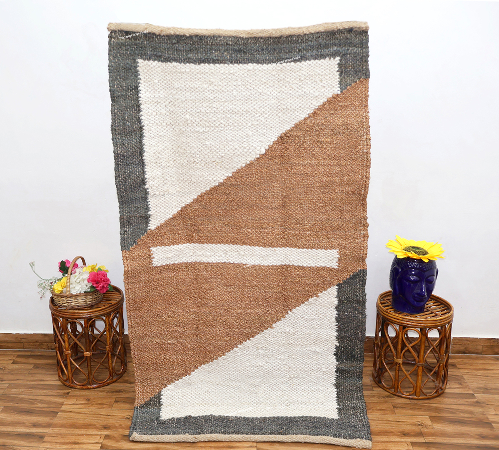 JR38A Handwoven Jute Kilim Rug