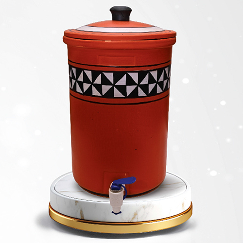 9 Ltr Crystal Red Clay Water Pot