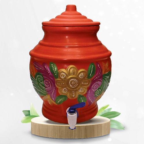 15 Ltr Amboz Rajwadi Red Clay Water Pot