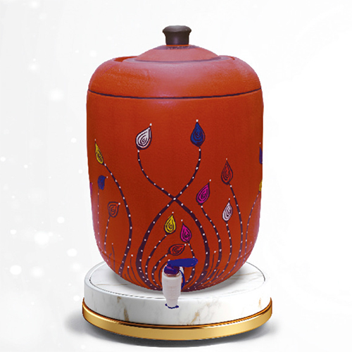 16 Ltr Flamingo Red Clay Water Pot