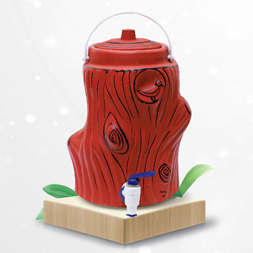 5 Ltr Tree Shape Red Clay Water Jug