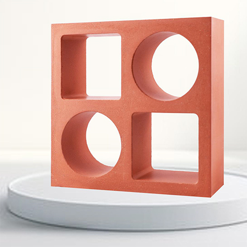 Cube Design Red Clay Decorative Grill