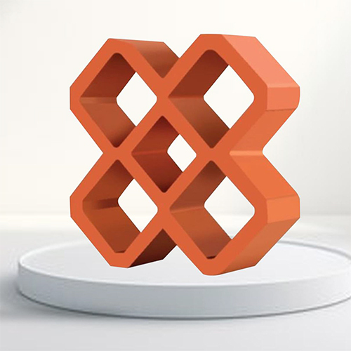 Diamond Design Red Clay Decorative Grill