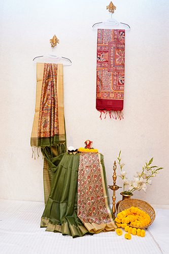 DN-1337 Madhubani Printed Saree