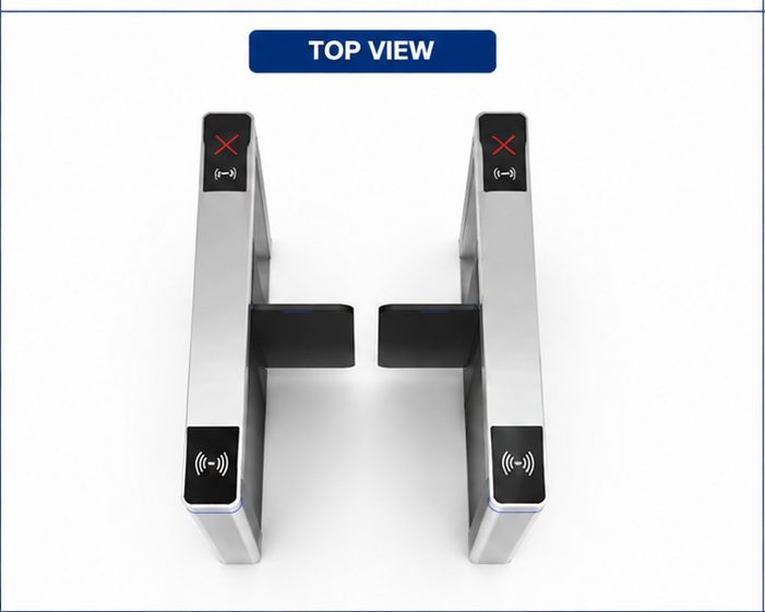 Flap Barrier - High-quality Metal, Various Sizes Available, Sleek Silver And Black Color - Ideal For Safety And Crowd Control