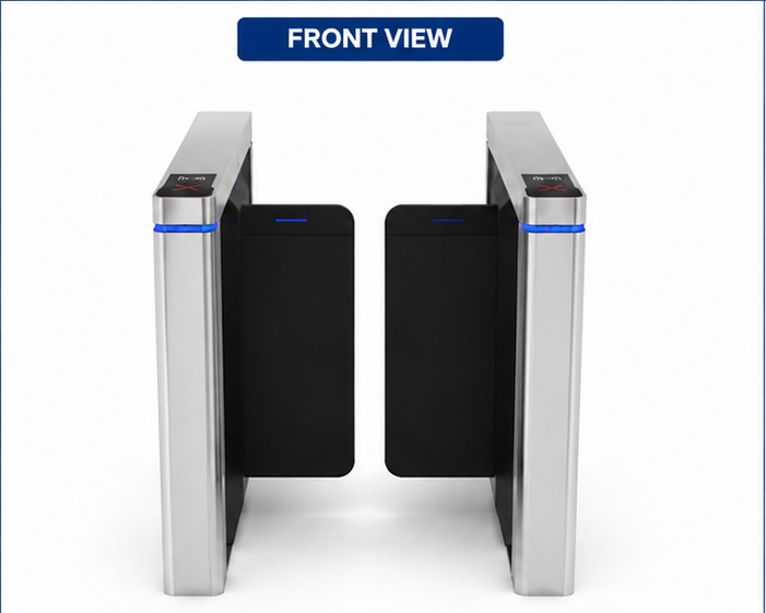Flap Barrier - High-quality Metal, Various Sizes Available, Sleek Silver And Black Color - Ideal For Safety And Crowd Control