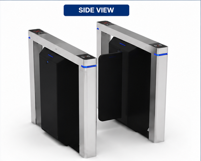 Flap Barrier - High-quality Metal, Various Sizes Available, Sleek Silver And Black Color - Ideal For Safety And Crowd Control