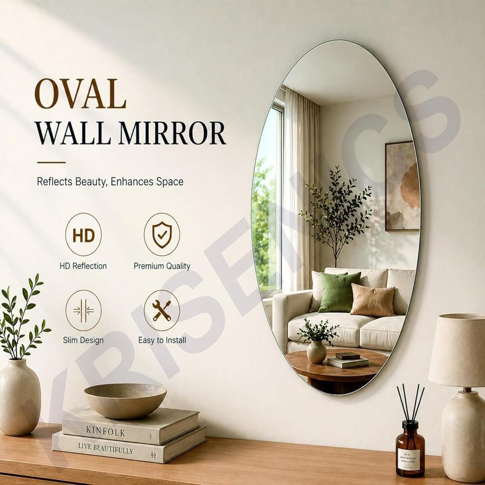 Oval Shape Sticker Mirror 