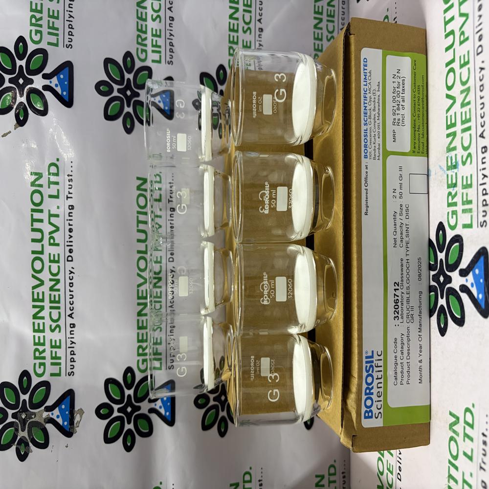 Gooch Crucible Low Form With Sintered Disc 50ml Borosil