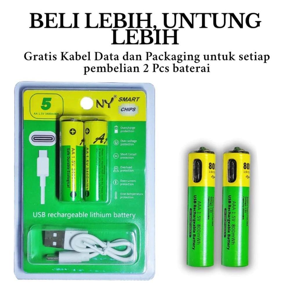 Type C Rechargeable Batteries (Pack