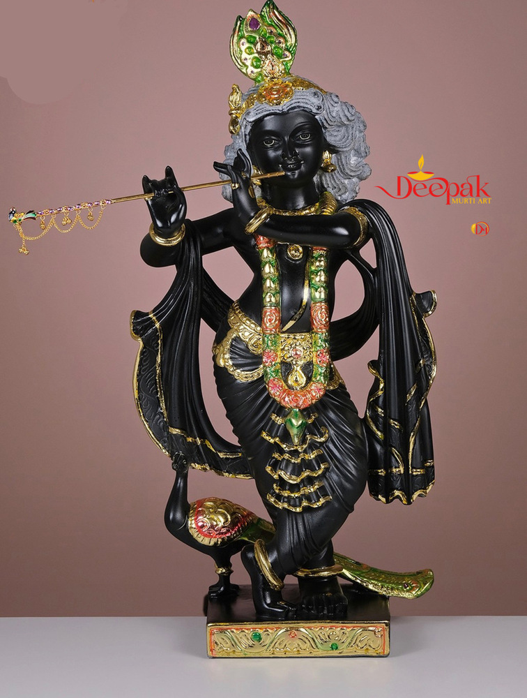 Black marble Krishna 3 feet