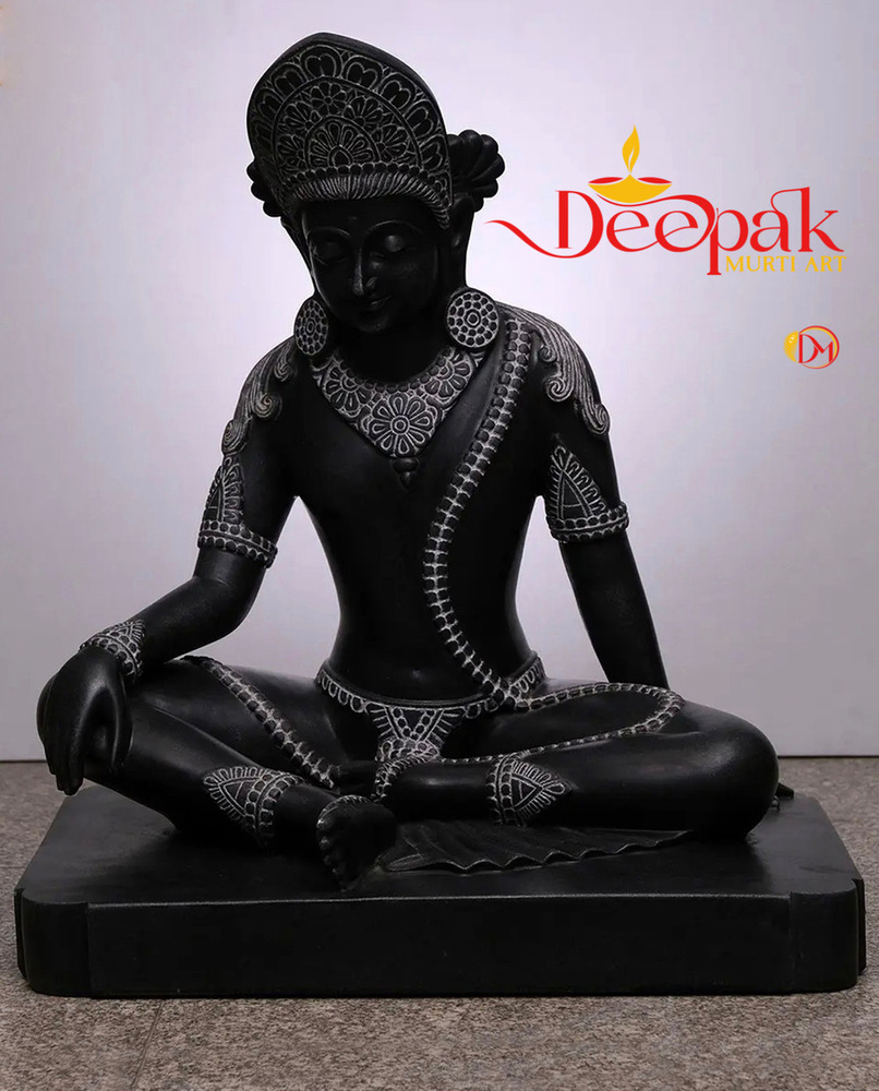 Black marble Tibetan Buddhist 3 feet