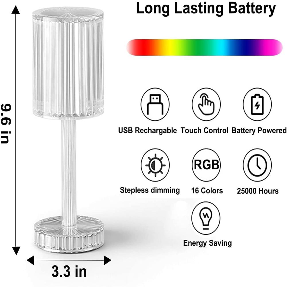 Usb Crystal Table Lamp