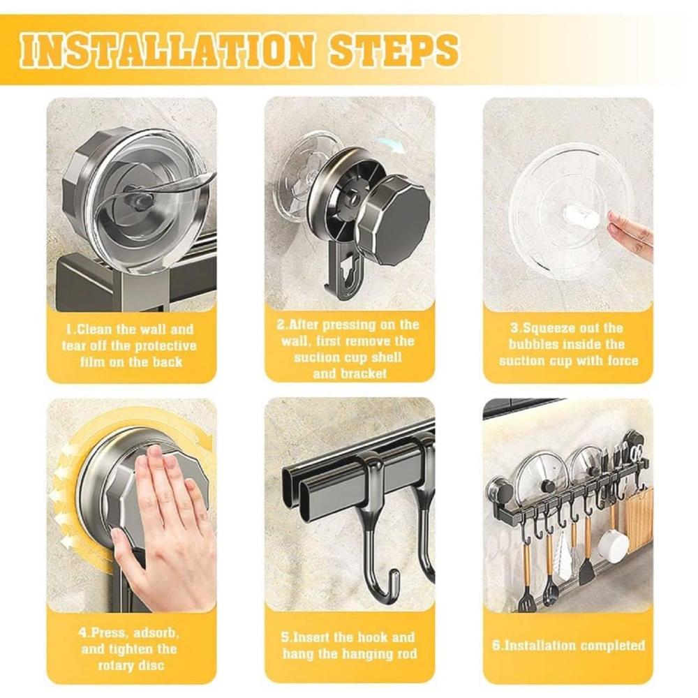 8 Hook Wall Mounted Hook Rack