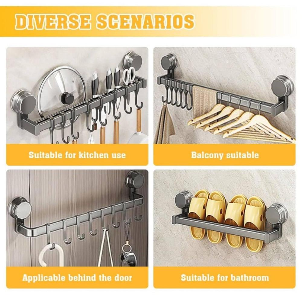 8 Hook Wall Mounted Hook Rack