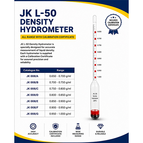 Hydrometer JK L-50 All Range With Calibration Certificate