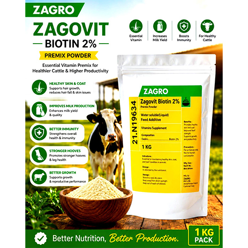 Zagovit Biotin Premix Powder For Animal Feed Supplement