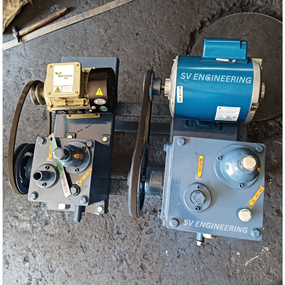 Oil Seal Vacuum Pump - Two Stage, 0.55 Kw Motor, Air Cooled, Tank Mounted | Hydraulic Oil, 10 Mâ³/h, 0.001 Mbar