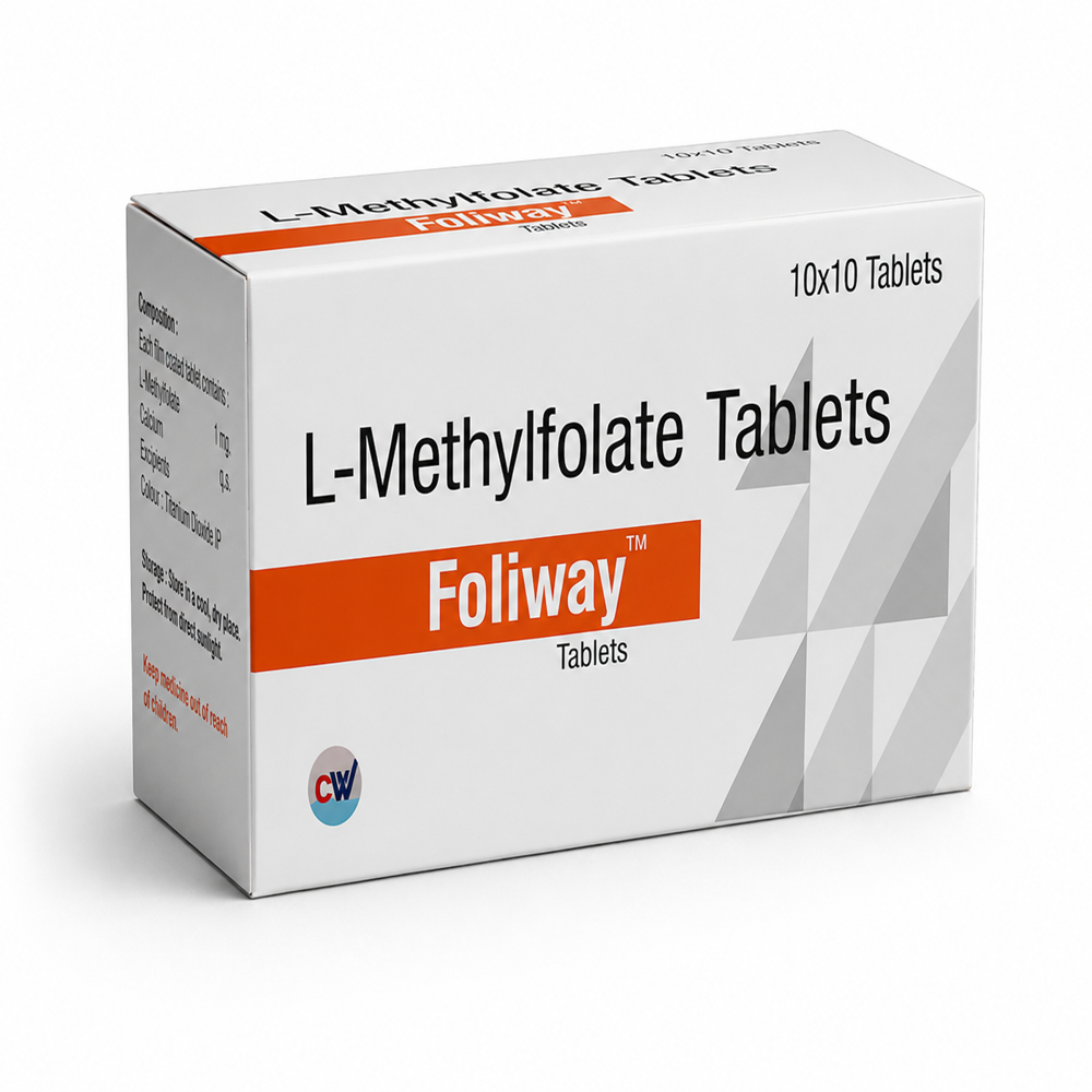 Foliway Tabs - Ingredients: L-Methylfolate Is The Active Form Of Folic Acid (Vitamin B9)
