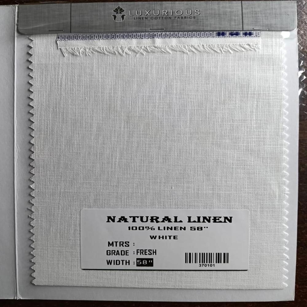Natural Cotton Linen Shirting Fabric 58" - Density: 68X68 Gram Per Cubic Meter (G/M3)