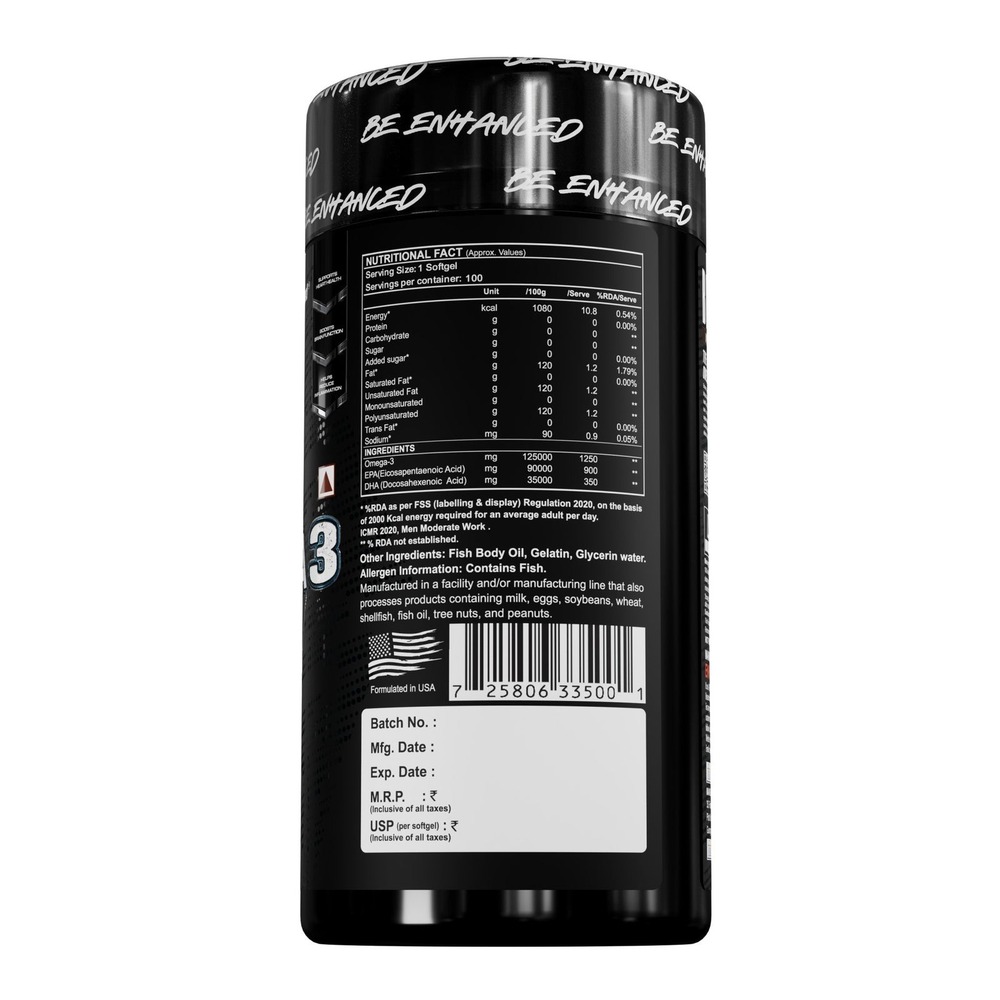 Enhanced Omega 3 Softgel Diatery Supplement
