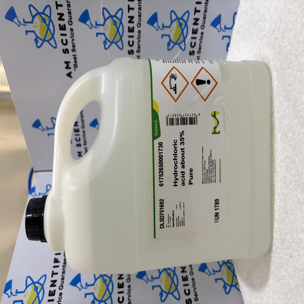 Hydrochloric Acid About 35% Pure 5Ltr - Application: Laboratory