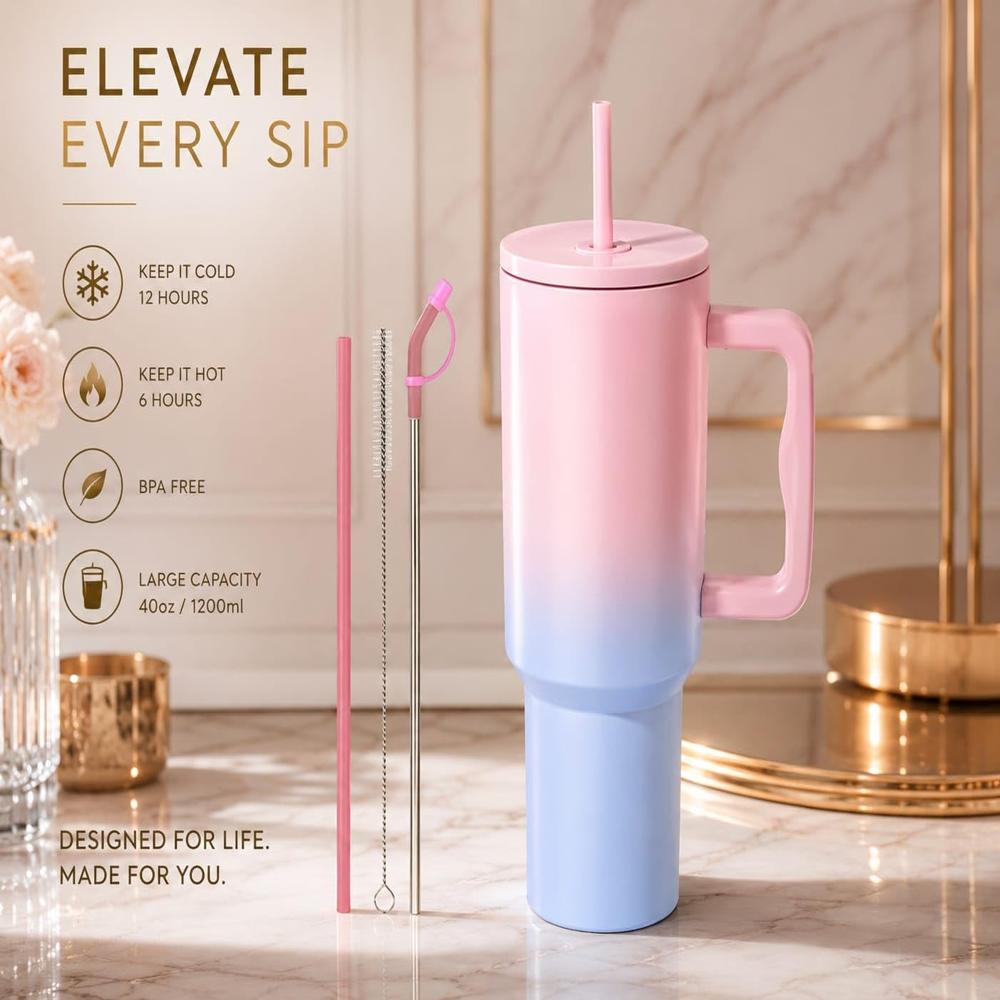 1200 ML HEAVY DUTY TUMBLER WITH STRAW ( CANDY)