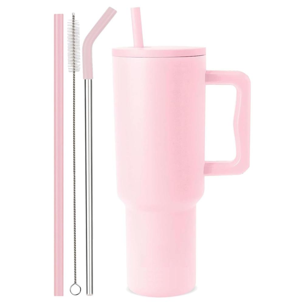 1200 ML HEAVY DUTY TUMBLER WITH STRAW ( PINK)