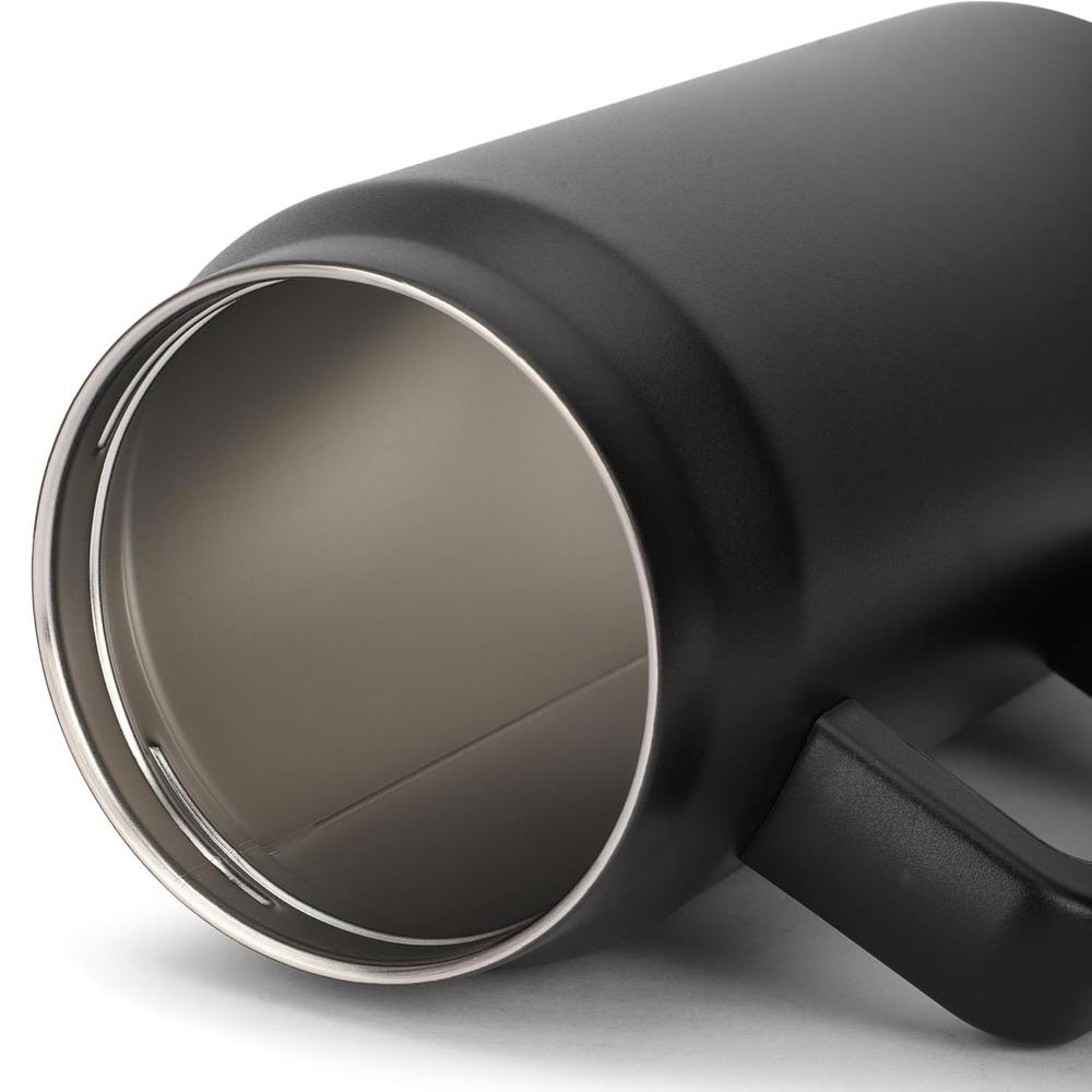 1500 MLMug with Handle and Straw (Black color)