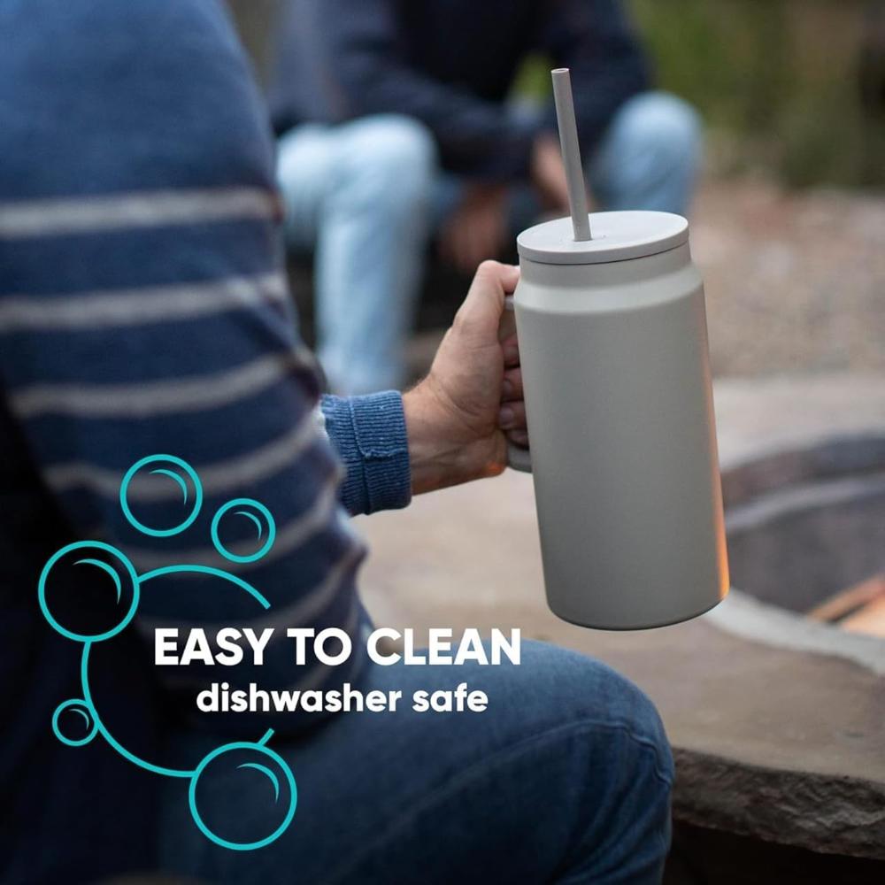 1500 MLMug with Handle and Straw (Black color)
