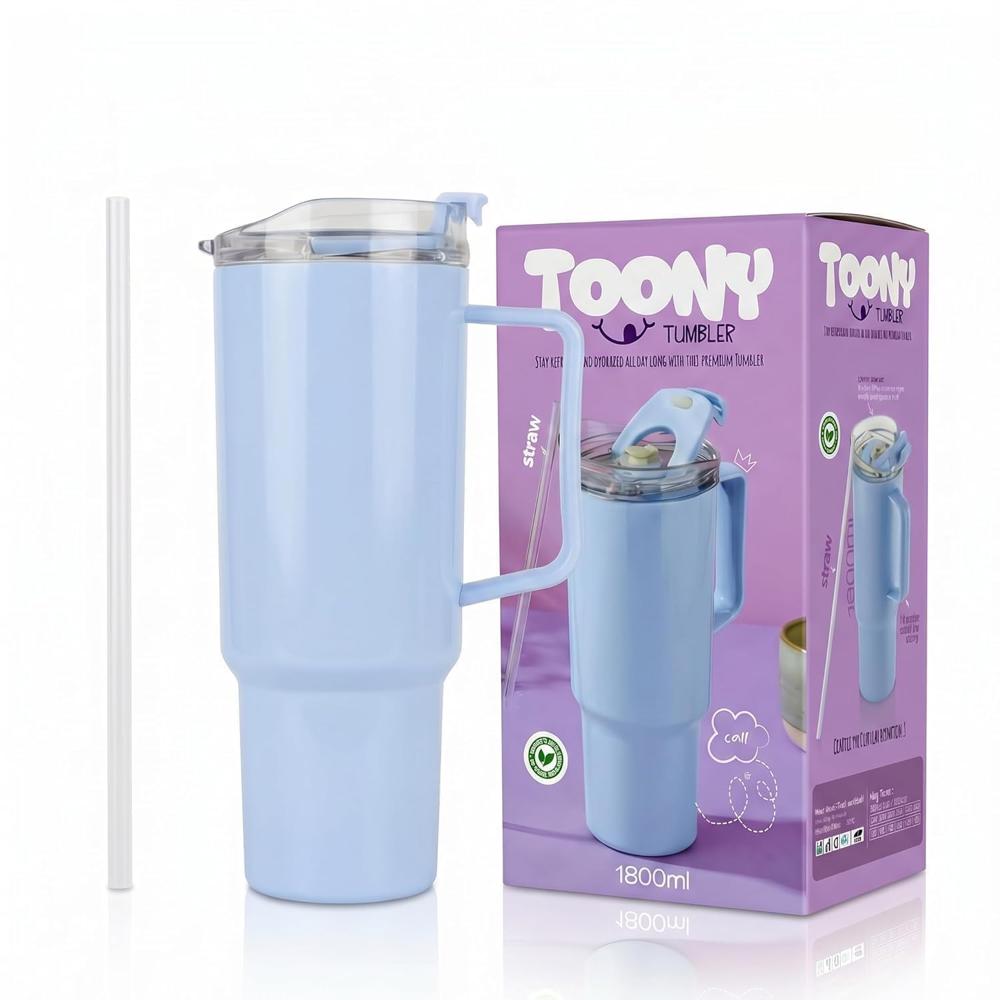 1800Ml Plastic Tumbler With Handel & Lid - Water Resistant: No