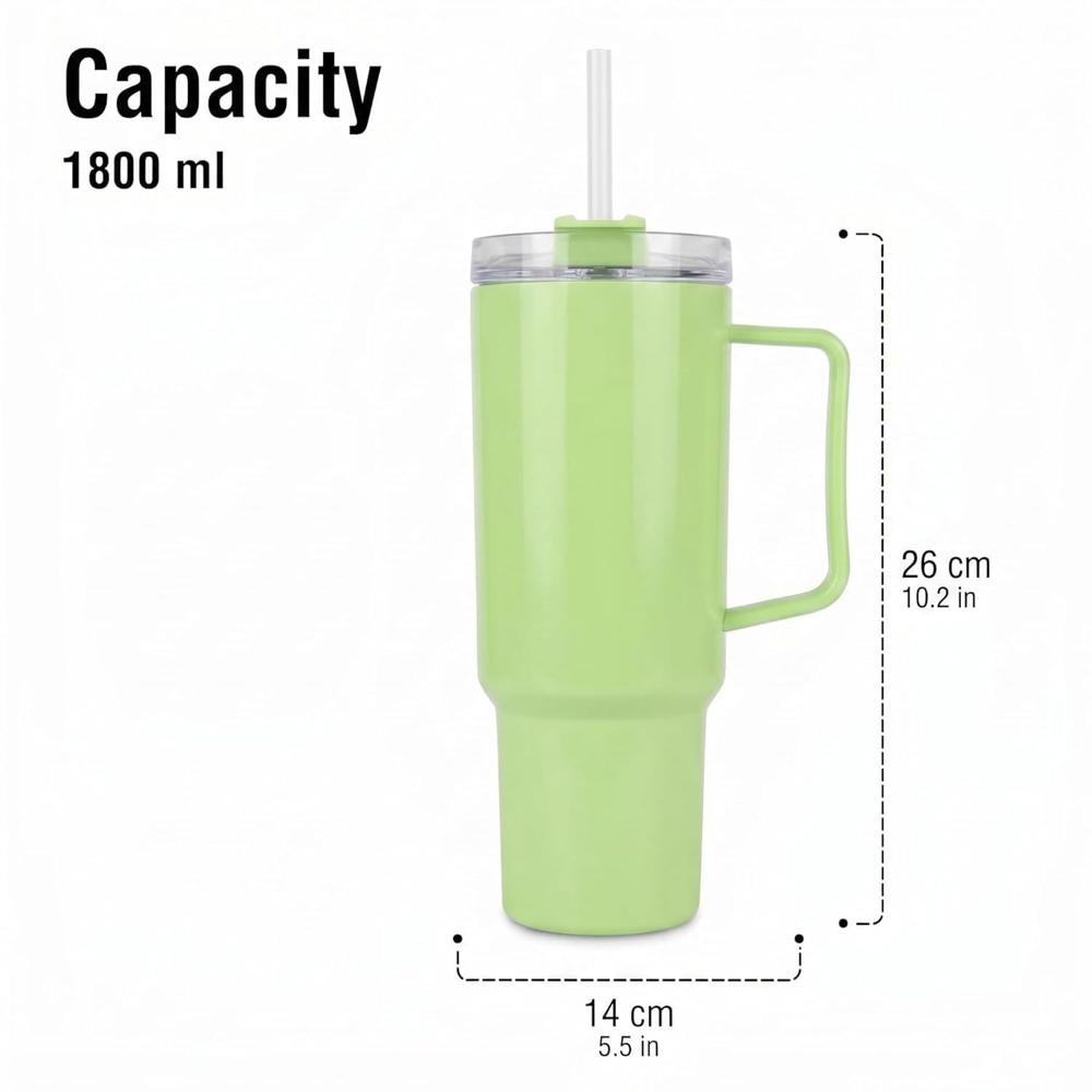 1800ML PLASTIC TUMBLER WITH HANDEL & LID
