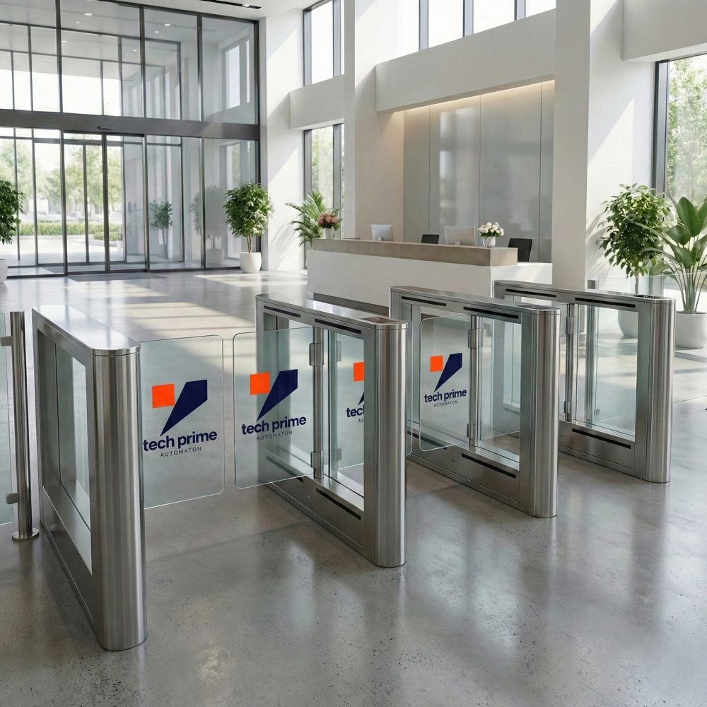 Swing Barriers - Stainless Steel, Customized 550-900 Mm, Brushed Finish | Automatic Sensor Operation, Bidirectional Passage, Emergency Auto-open, Led Indicators