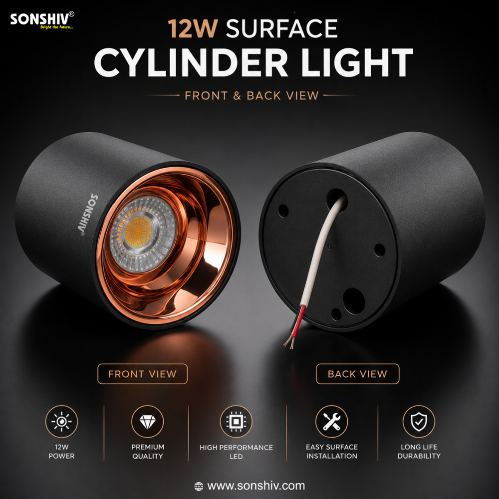 12W Surface Cylinder - Design: Round